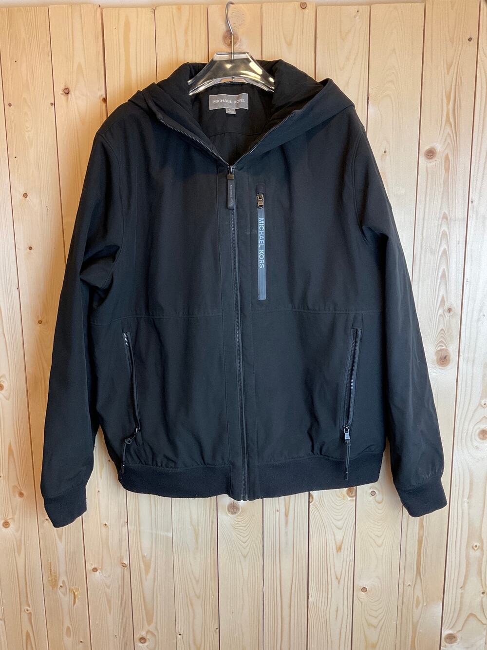 Michael Kors Men's Stretch Tech Jacket, Black - Size Large
